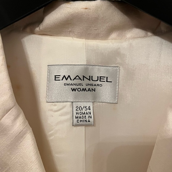 NWT Vintage Emanuel Ungaro 100% ivory silk women’s evening jacket sz 20 (2x/3x) - Picture 3 of 4
